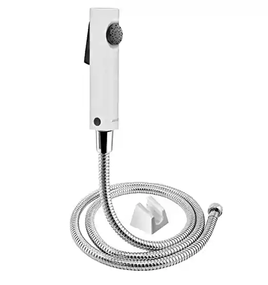 ALTON SHR20855 ABS Health Faucet with SS-304 Grade 1.25 Meter Flexible Hose Pipe and Wall Hook, White (Jet Spray for Toilet)